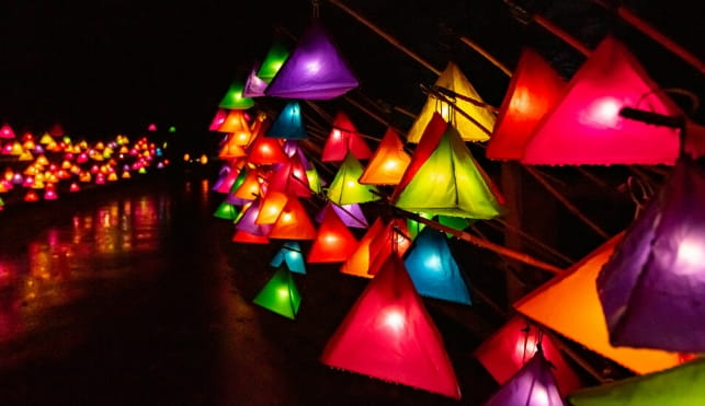 Colourful lanterns at Wakehurst